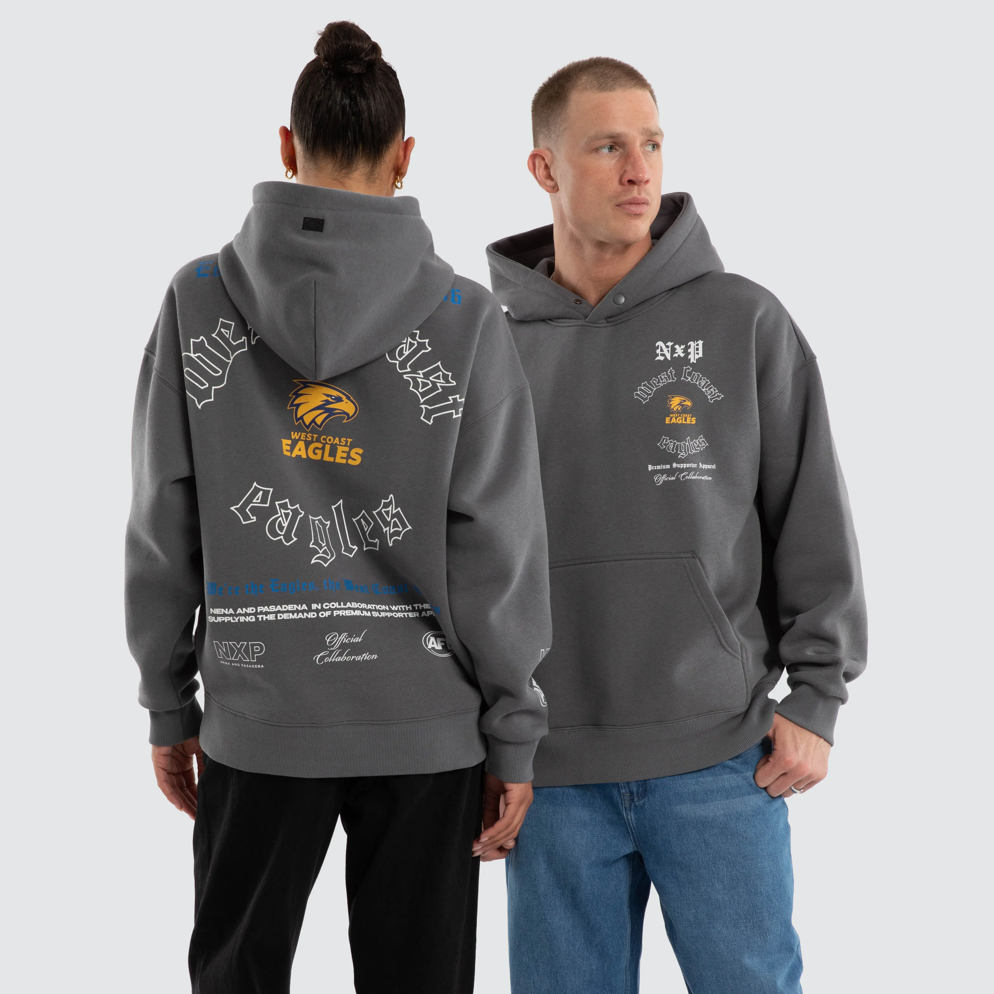 West Coast Eagles Tag Box Fit Hoodie Charcoal sold by Nena and Pasadena product image thumbnail 3