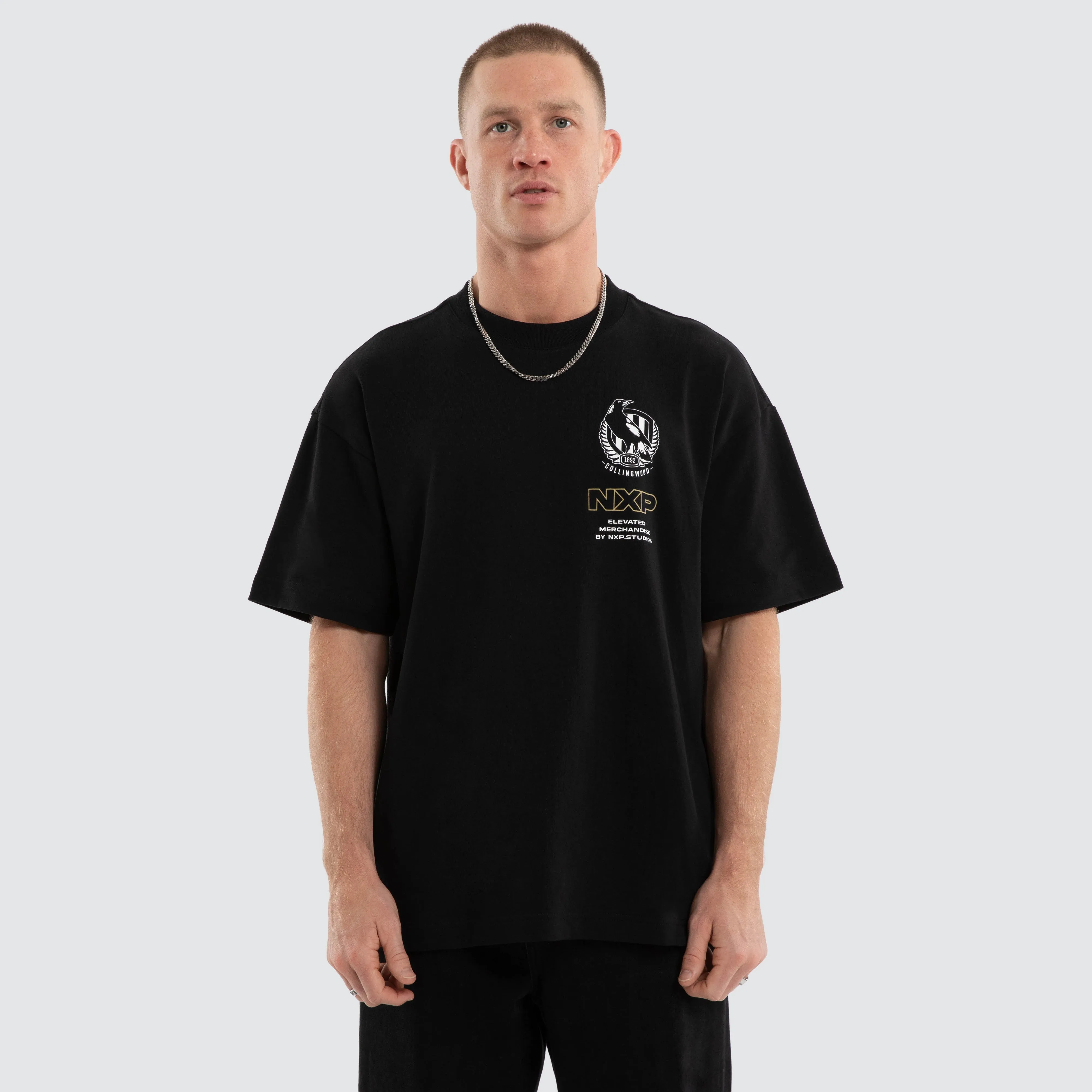 Collingwood Magpies Sticker Raptor Tee Jet Black sold by Nena and Pasadena product image thumbnail 2