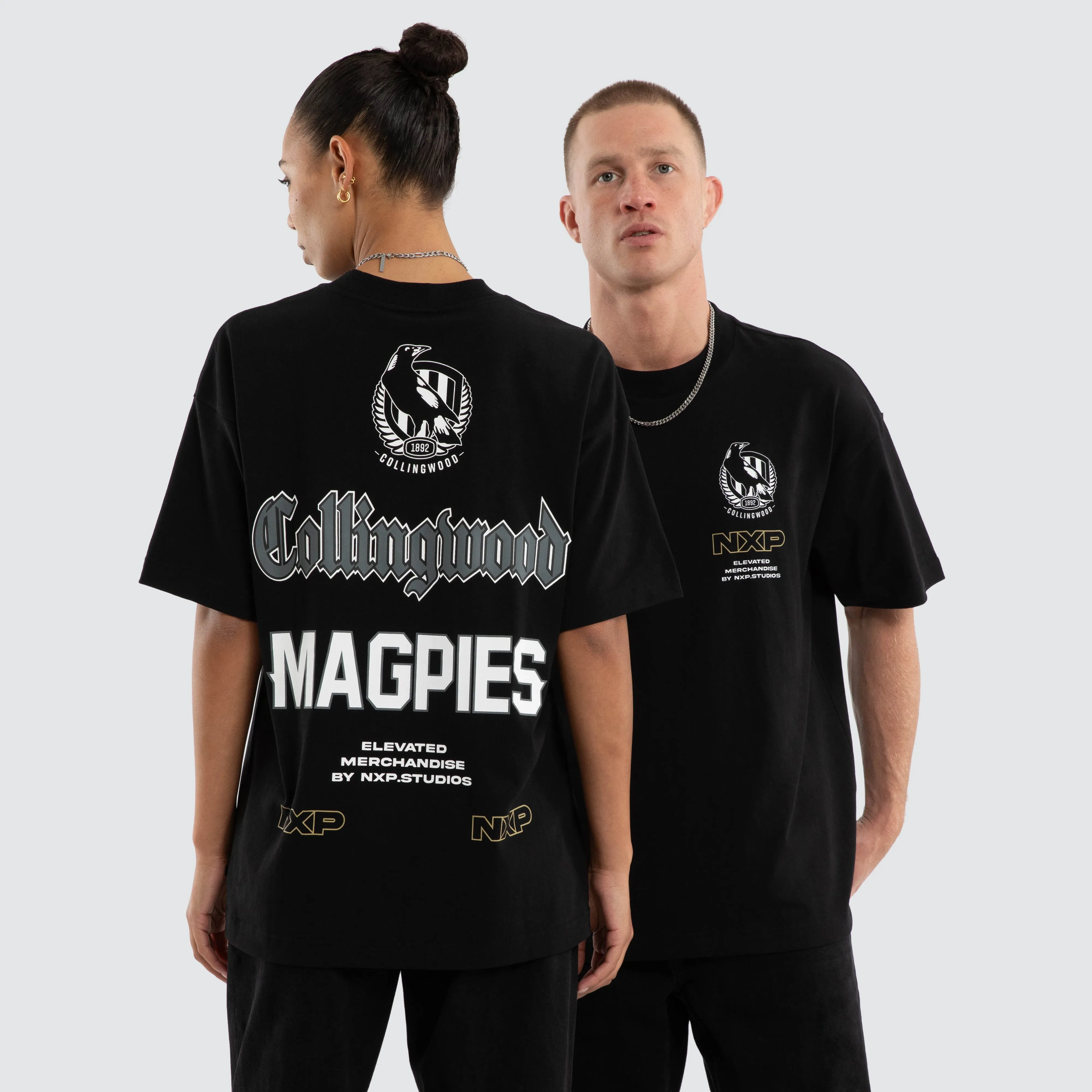 Collingwood Magpies Sticker Raptor Tee Jet Black sold by Nena and Pasadena product image thumbnail 4