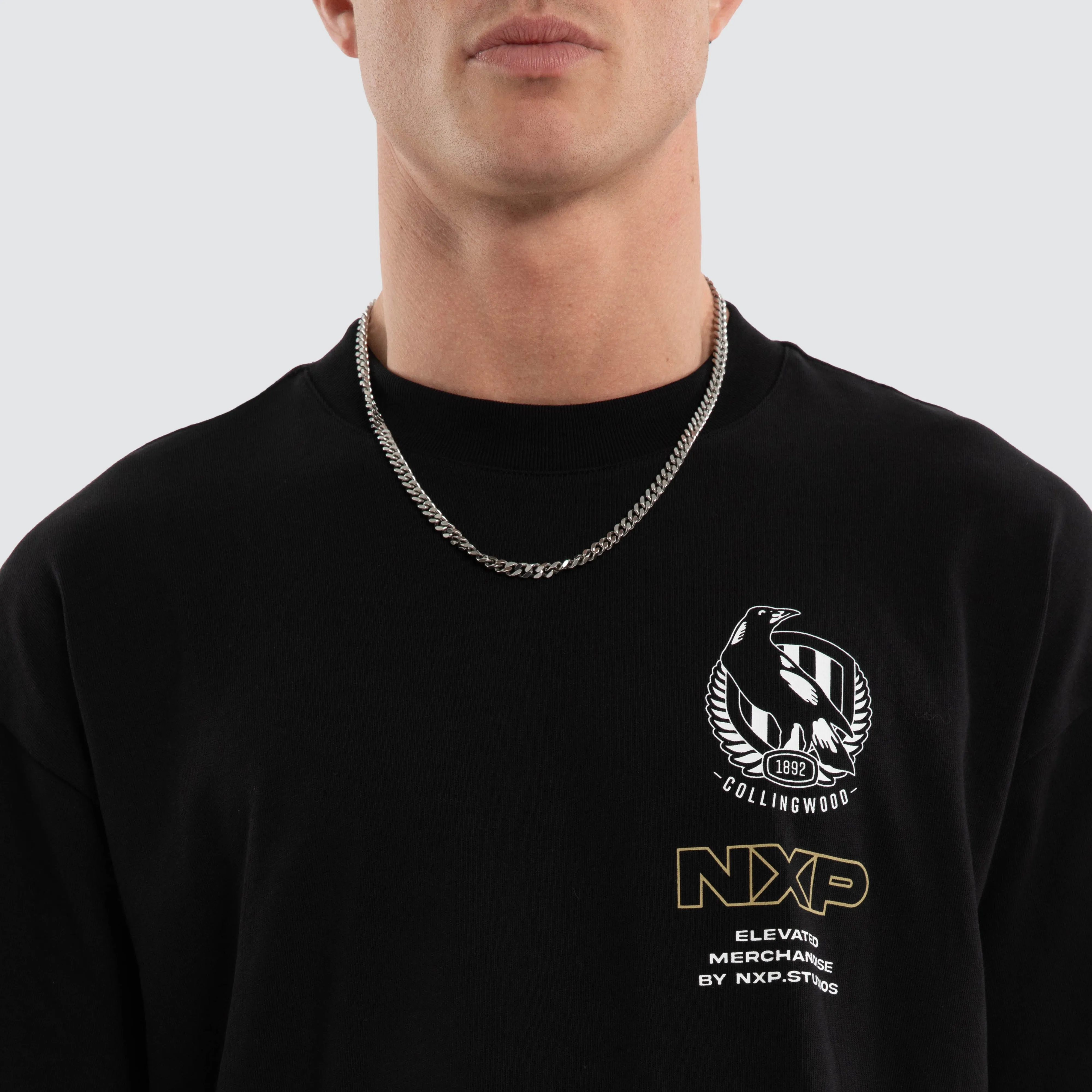 Collingwood Magpies Sticker Raptor Tee Jet Black sold by Nena and Pasadena product image thumbnail 5