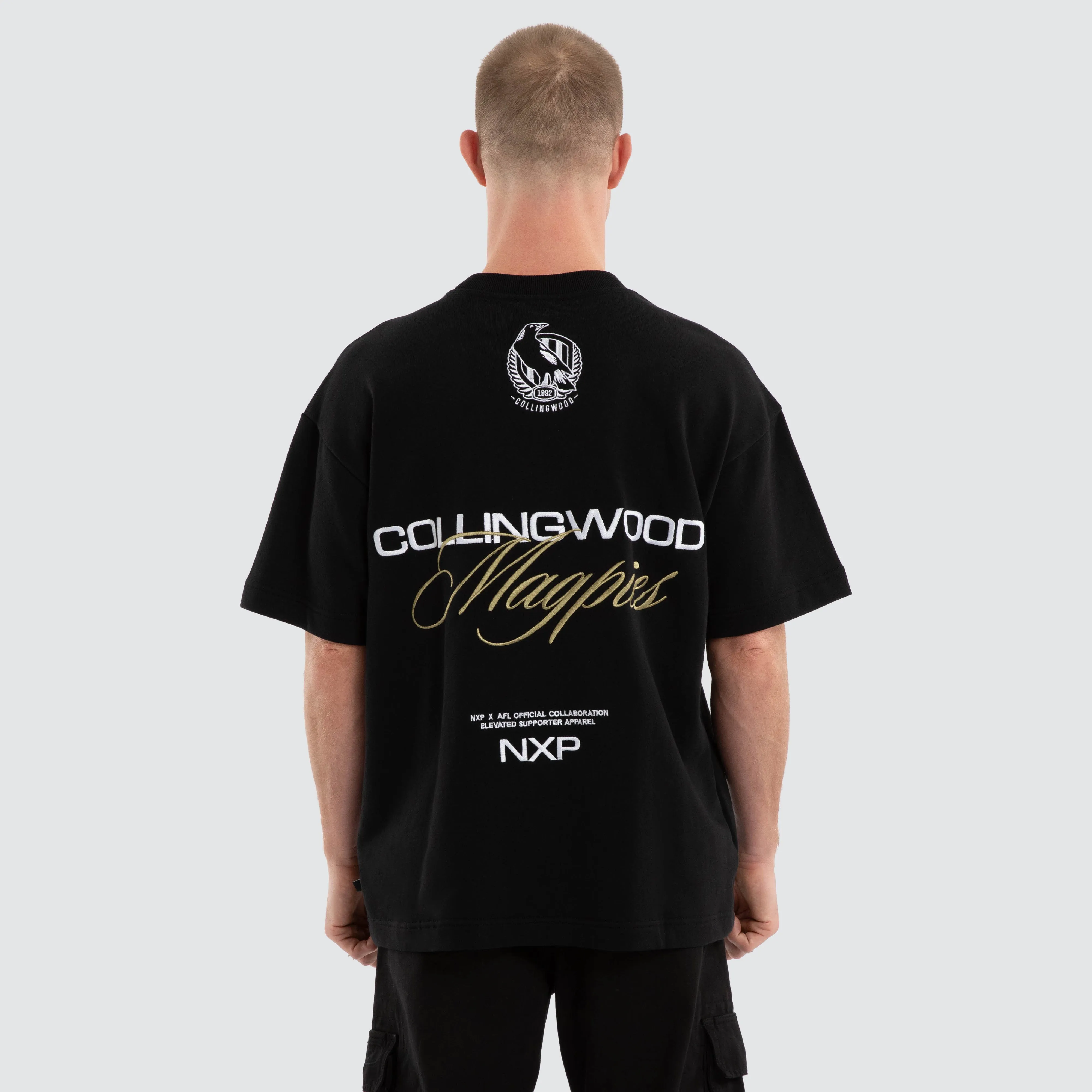 Collingwood Magpies Advance Raptor Tee Jet Black sold by Nena and Pasadena product image thumbnail 2