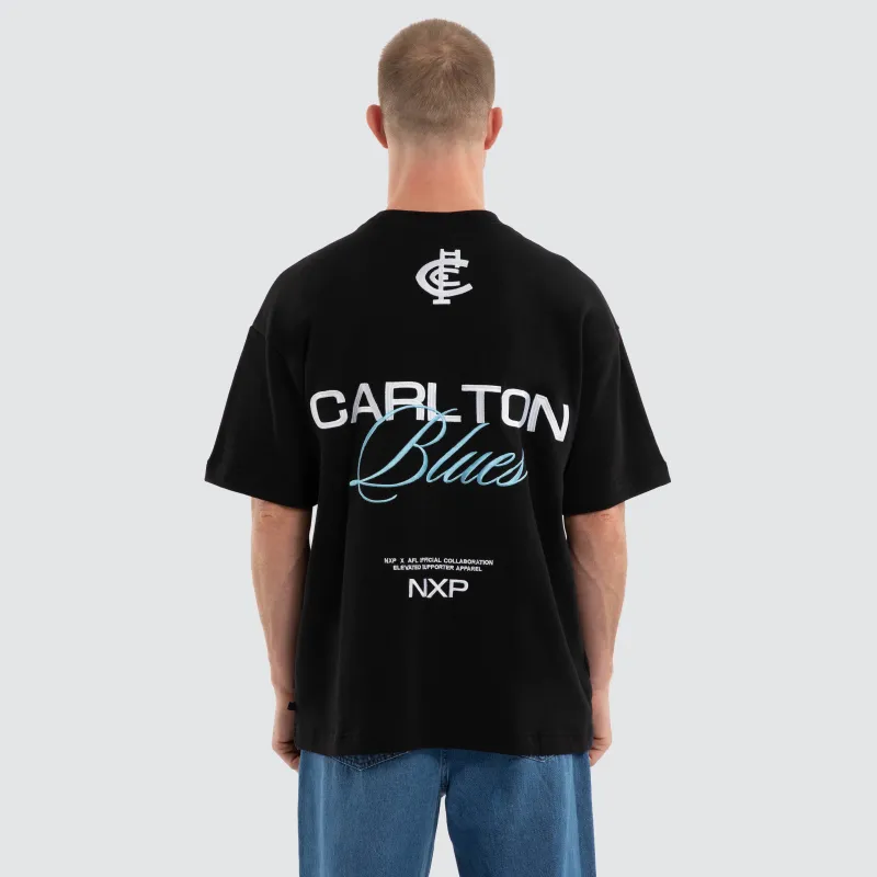 Carlton Blues Advance Raptor Tee Jet Black made by Nena and Pasadena