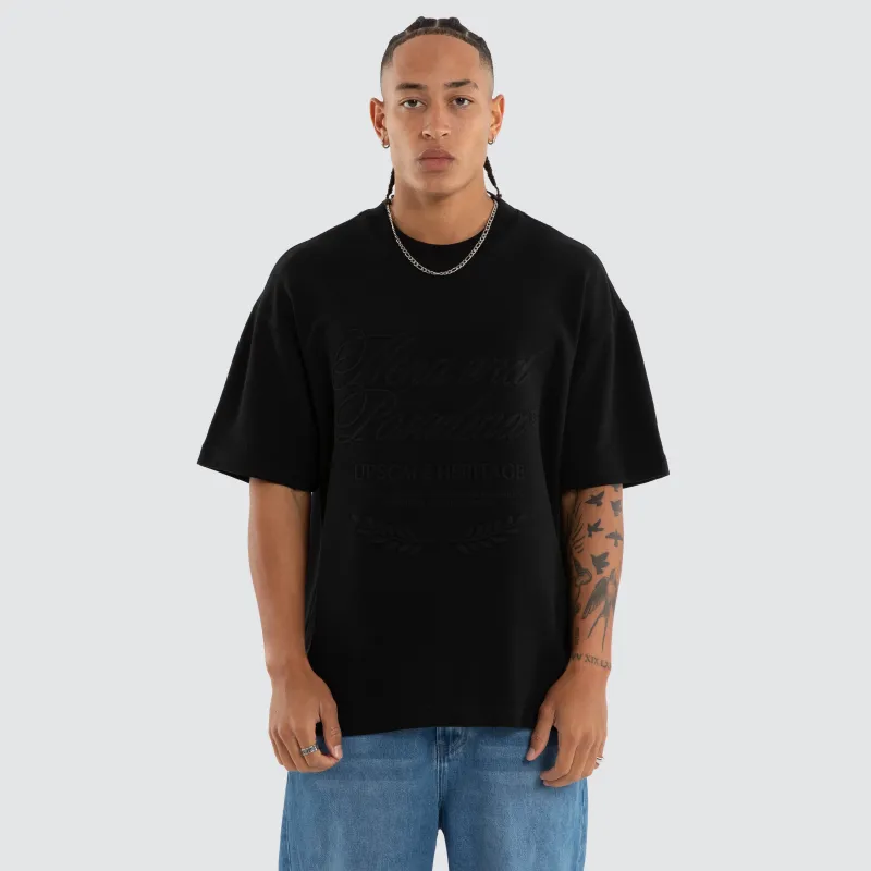 Draekon Loopback Raptor Tee Anthracite Black made by Nena and Pasadena
