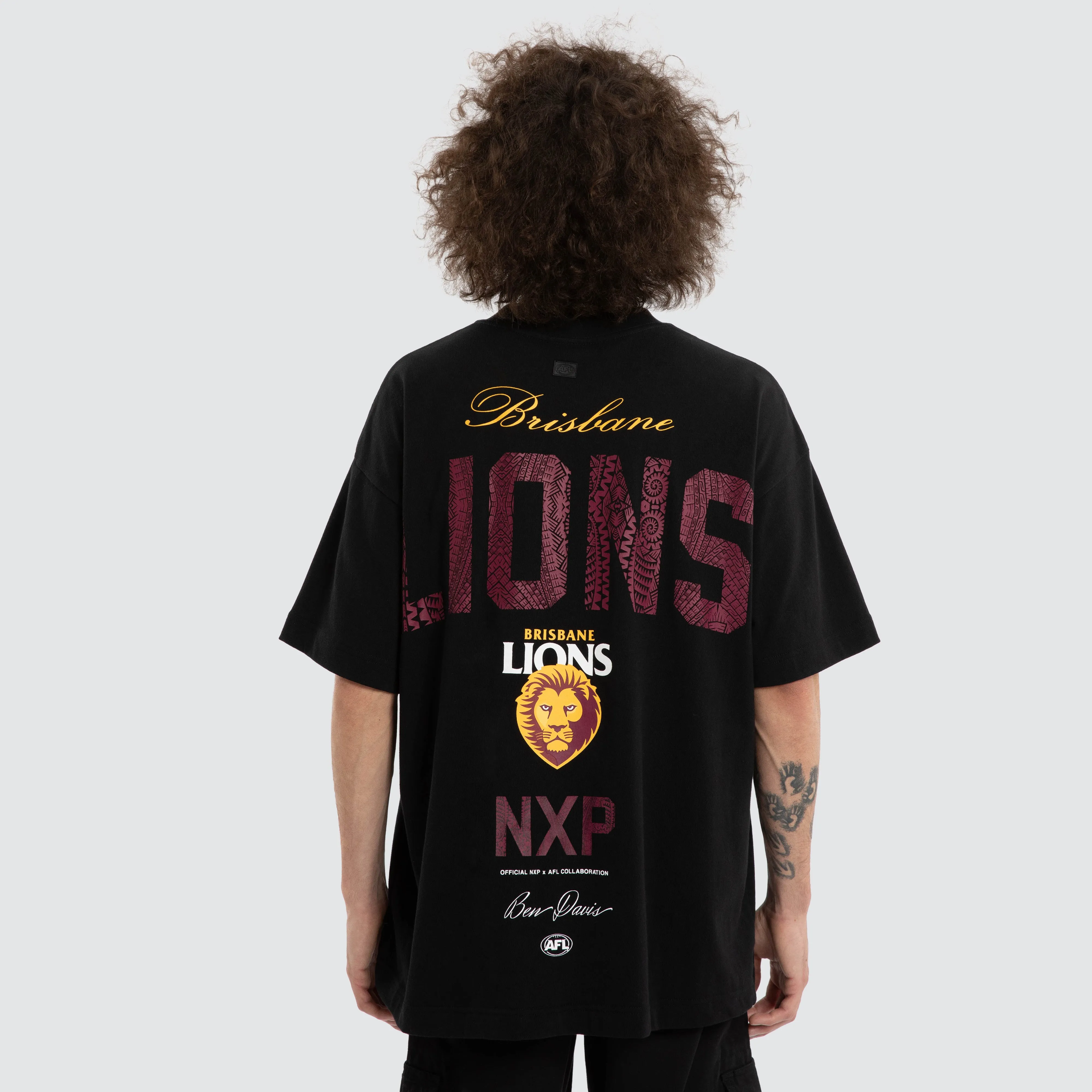 Ben Davis Brisbane Lions Raptor Tee Jet Black sold by Nena and Pasadena product image thumbnail 5