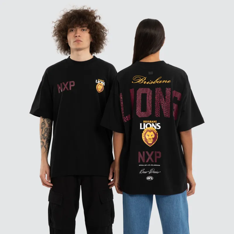 Ben Davis Brisbane Lions Raptor Tee Jet Black made by Nena and Pasadena