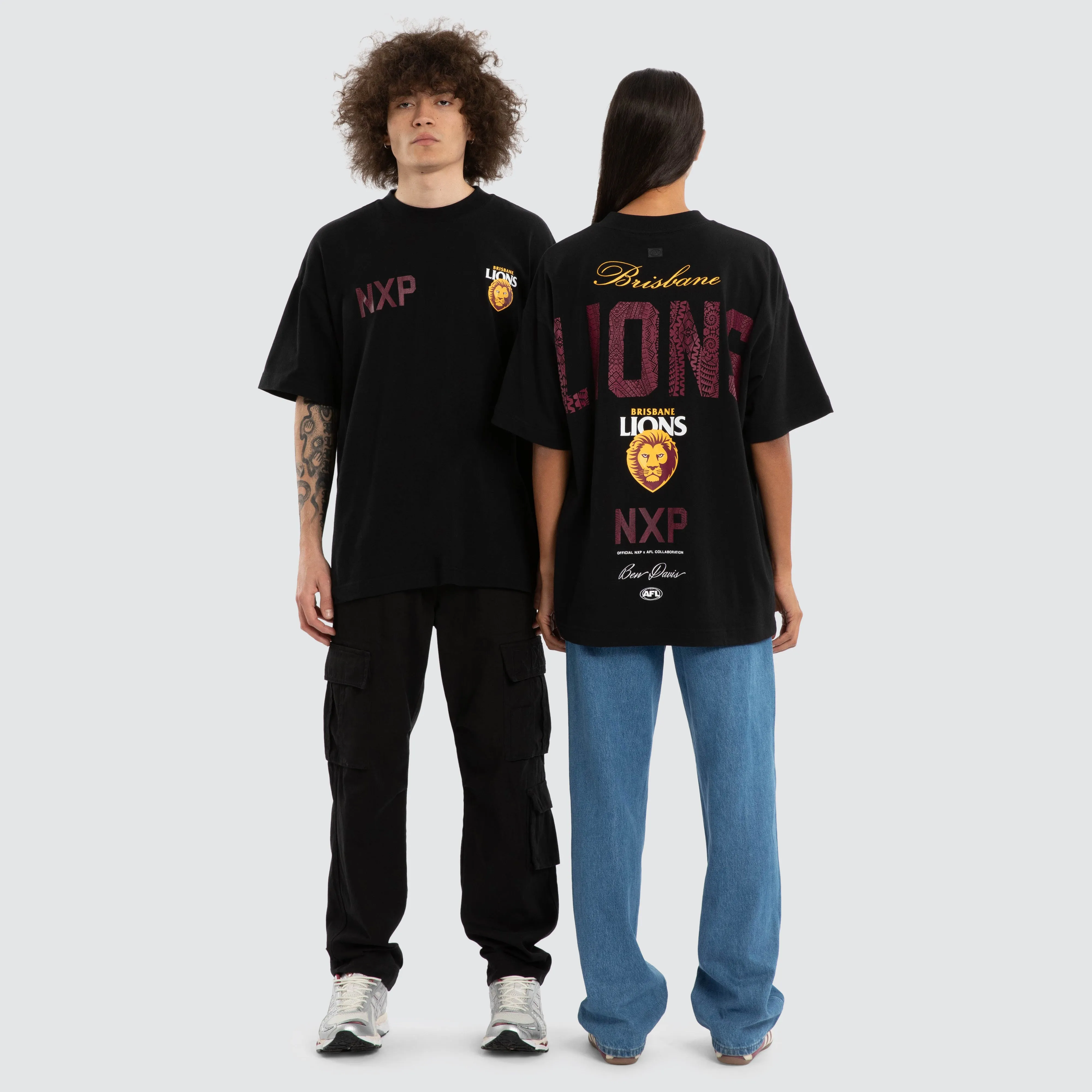 Ben Davis Brisbane Lions Raptor Tee Jet Black sold by Nena and Pasadena product image thumbnail 4