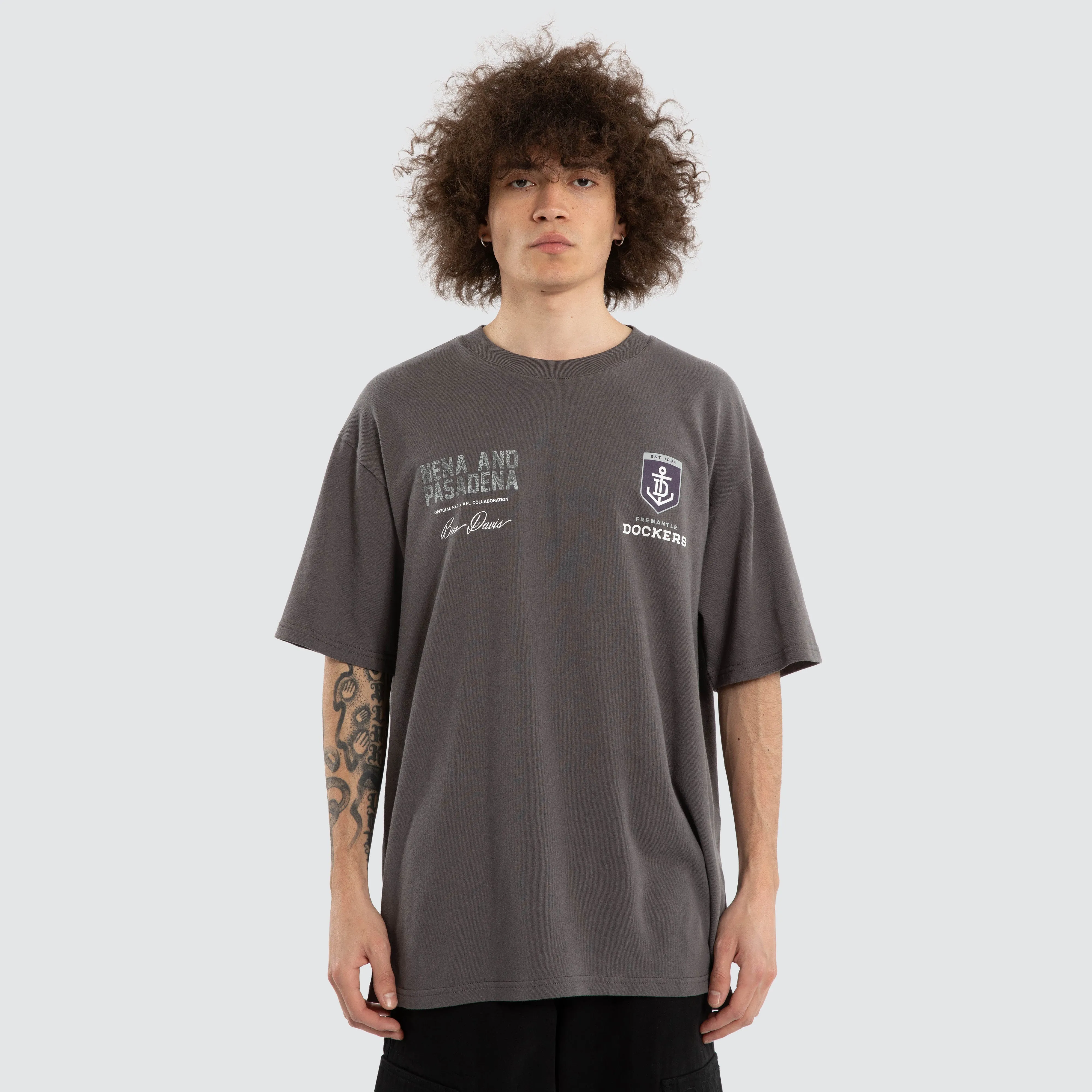 Ben Davis Fremantle Dockers Box Fit Tee Charcoal sold by Nena and Pasadena product image thumbnail 2
