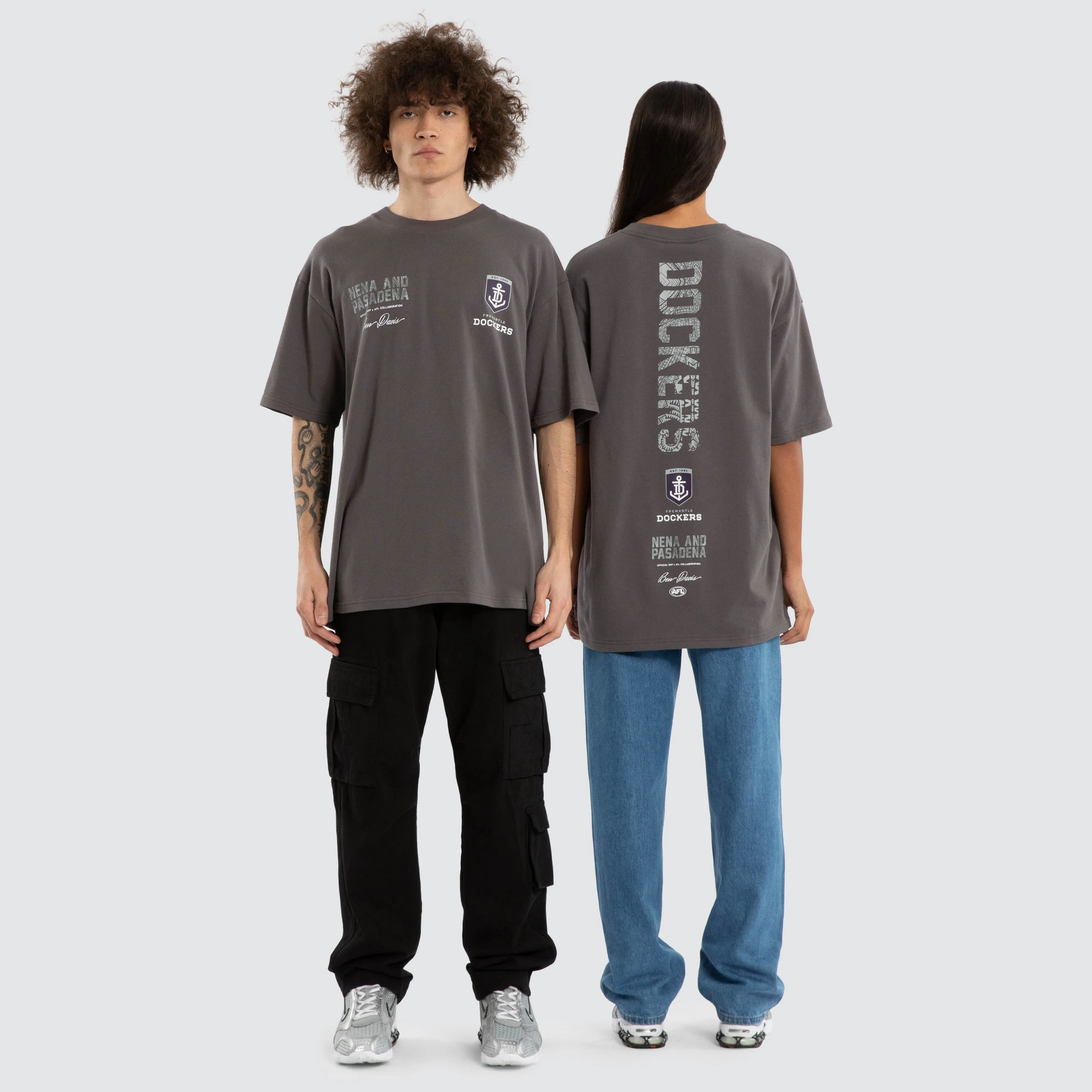 Ben Davis Fremantle Dockers Box Fit Tee Charcoal sold by Nena and Pasadena product image thumbnail 4