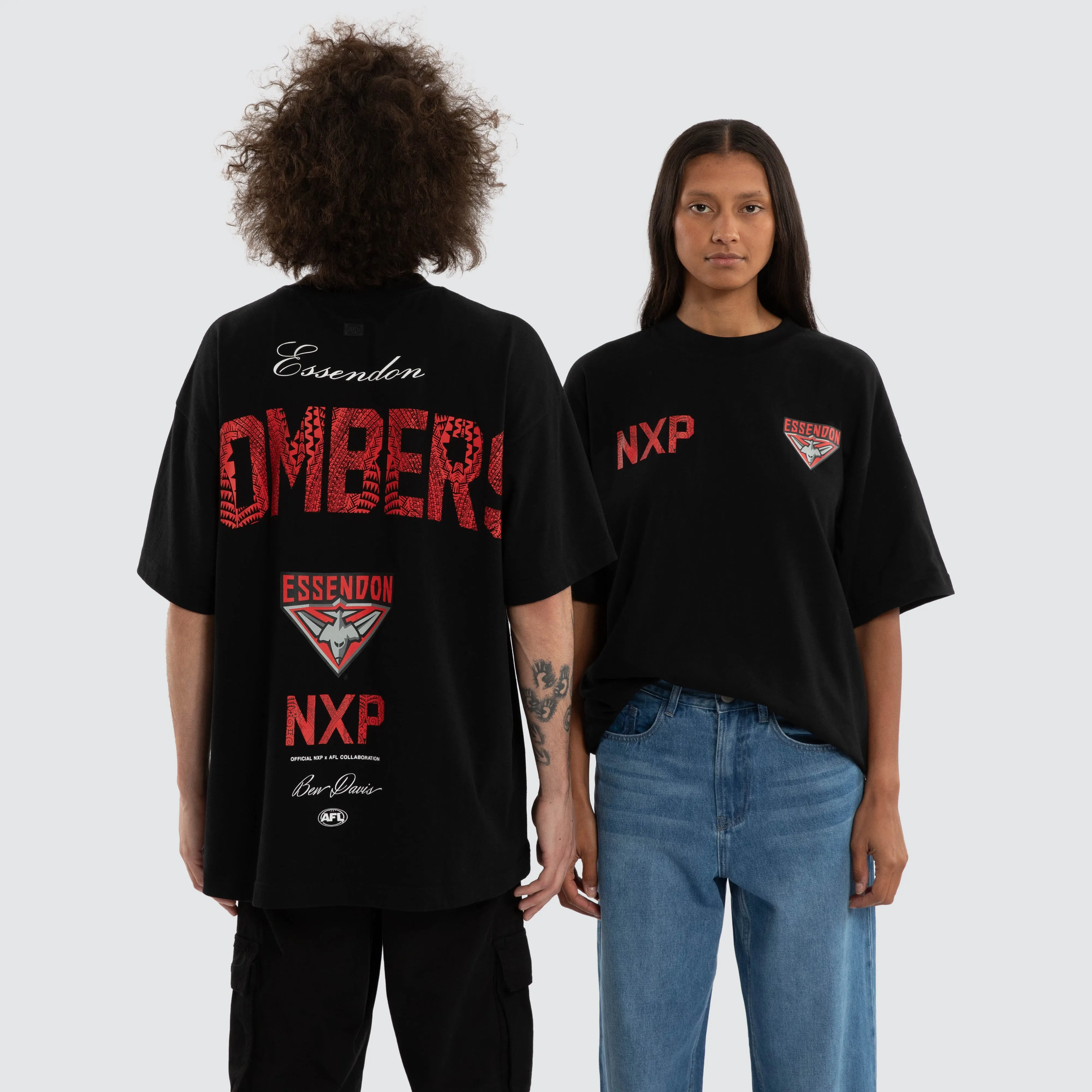 Ben Davis Essendon Bombers Raptor Tee Jet Black sold by Nena and Pasadena