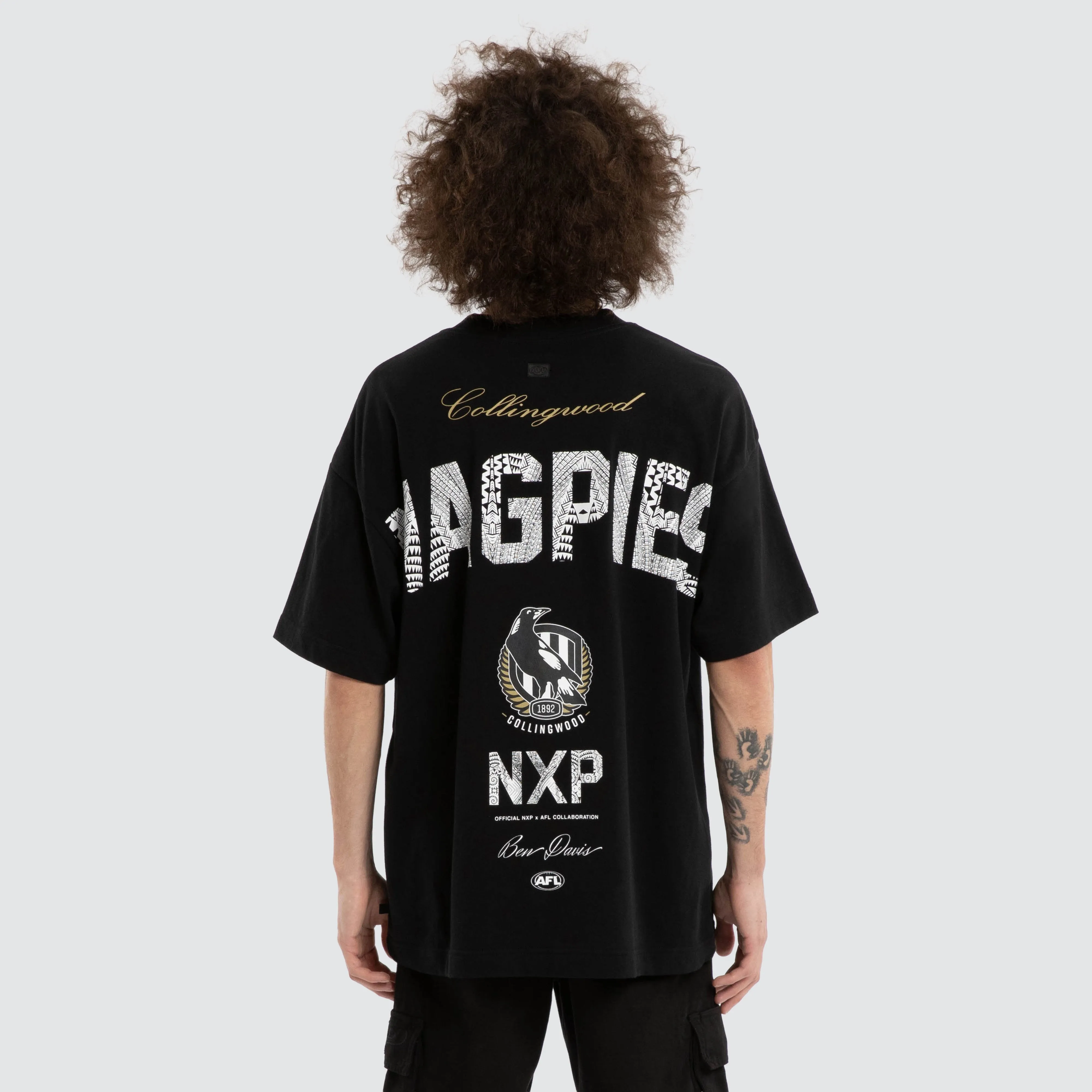 Ben Davis Collingwood Magpies Raptor Tee Jet Black sold by Nena and Pasadena product image thumbnail 3