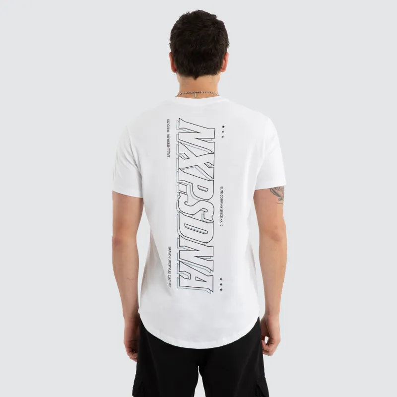 Burns Dual Curved Tee Optical White made by Nena and Pasadena