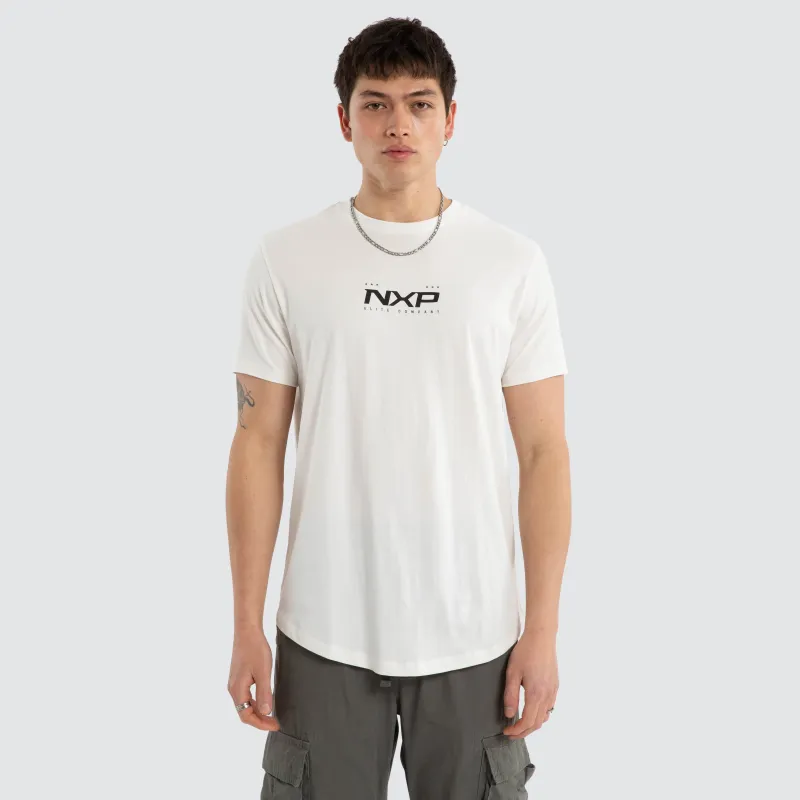 Deliberate Dual Curved Tee Natural White made by Nena and Pasadena