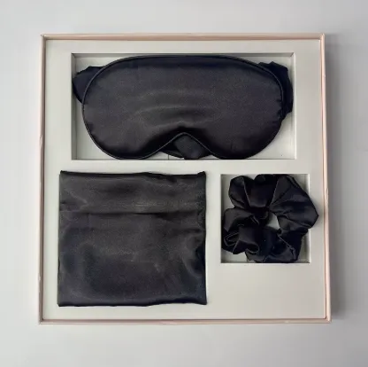 Silky Satin Pillowcase Set with Eye Mask and Scrunchie, Gift Box sold by Sleep Sassy
