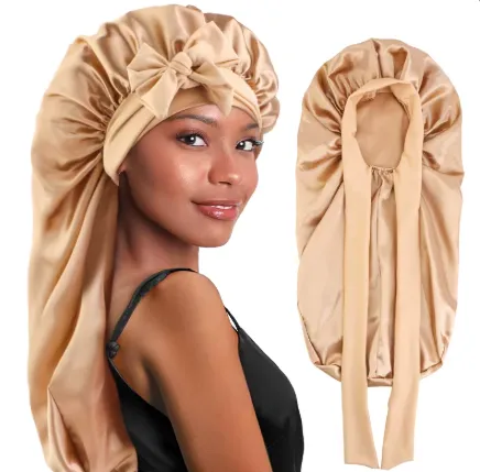 Long Satin Bonnet With Wrap Tie sold by Sleep Sassy product image thumbnail 2