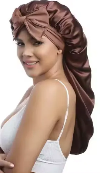 Long Satin Bonnet With Wrap Tie sold by Sleep Sassy
