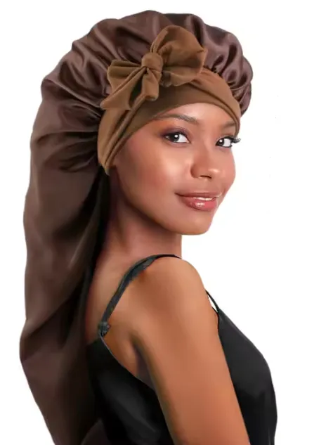 Long Satin Bonnet With Wrap Tie sold by Sleep Sassy product image thumbnail 4