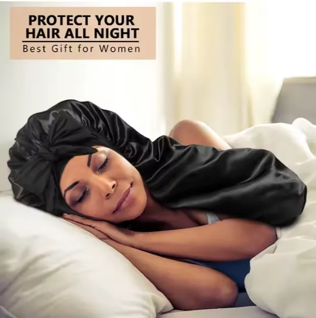 Long Satin Bonnet With Wrap Tie sold by Sleep Sassy product image thumbnail 5
