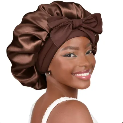 Large Satin Bonnet With Wrap Tie sold by Sleep Sassy product image thumbnail 2