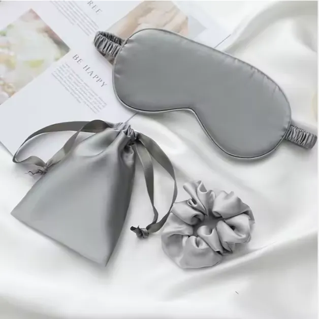 3-in-1 Satin Eye Mask Set with a Hair Scrunchie and Drawstring Bag sold by Sleep Sassy product image thumbnail 3