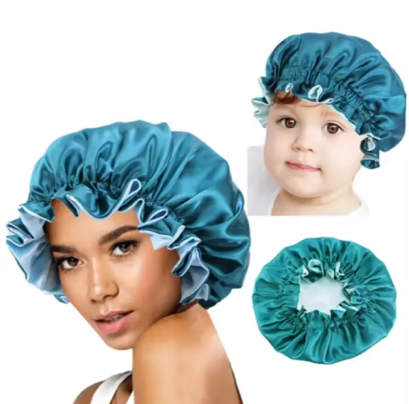 Satin Silk Mommy and Me Adjustable, Reversible Bonnet Sets sold by Sleep Sassy