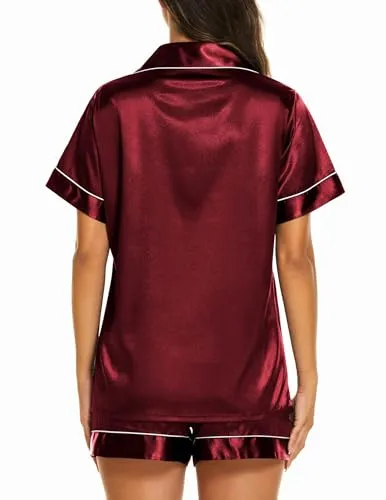 Two Piece Satin Silk Pajama Shorts Set and a Satin-Lined Bonnet sold by Sleep Sassy product image thumbnail 3