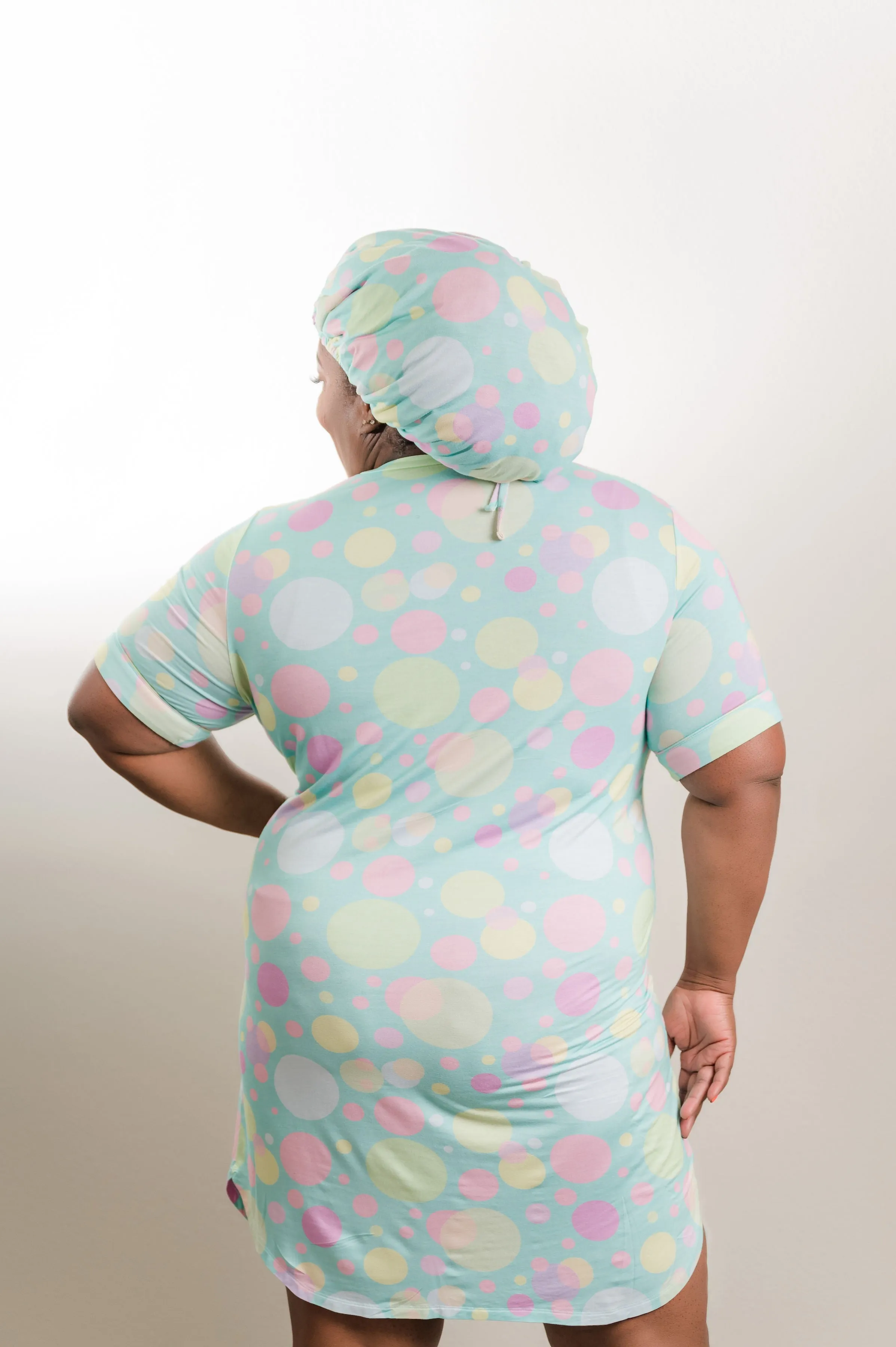 Bubbles - Bamboo Nightgown Set, With A Matching Satin-Lined Bonnet sold by Sleep Sassy product image thumbnail 4