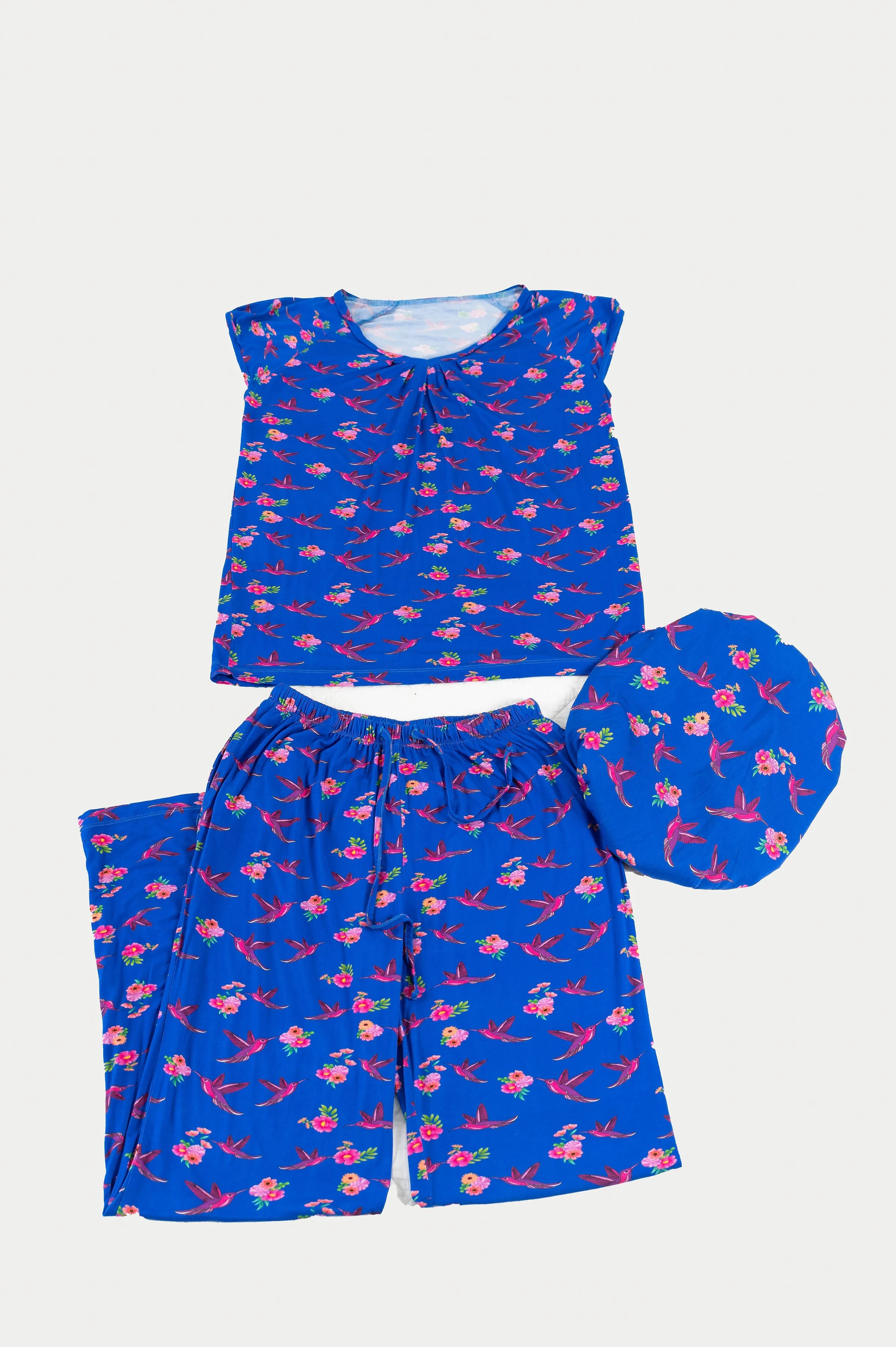 Hummingbirds - Bamboo Pajama Pants Set, With A Matching Satin-Lined Bonnet sold by Sleep Sassy product image thumbnail 5