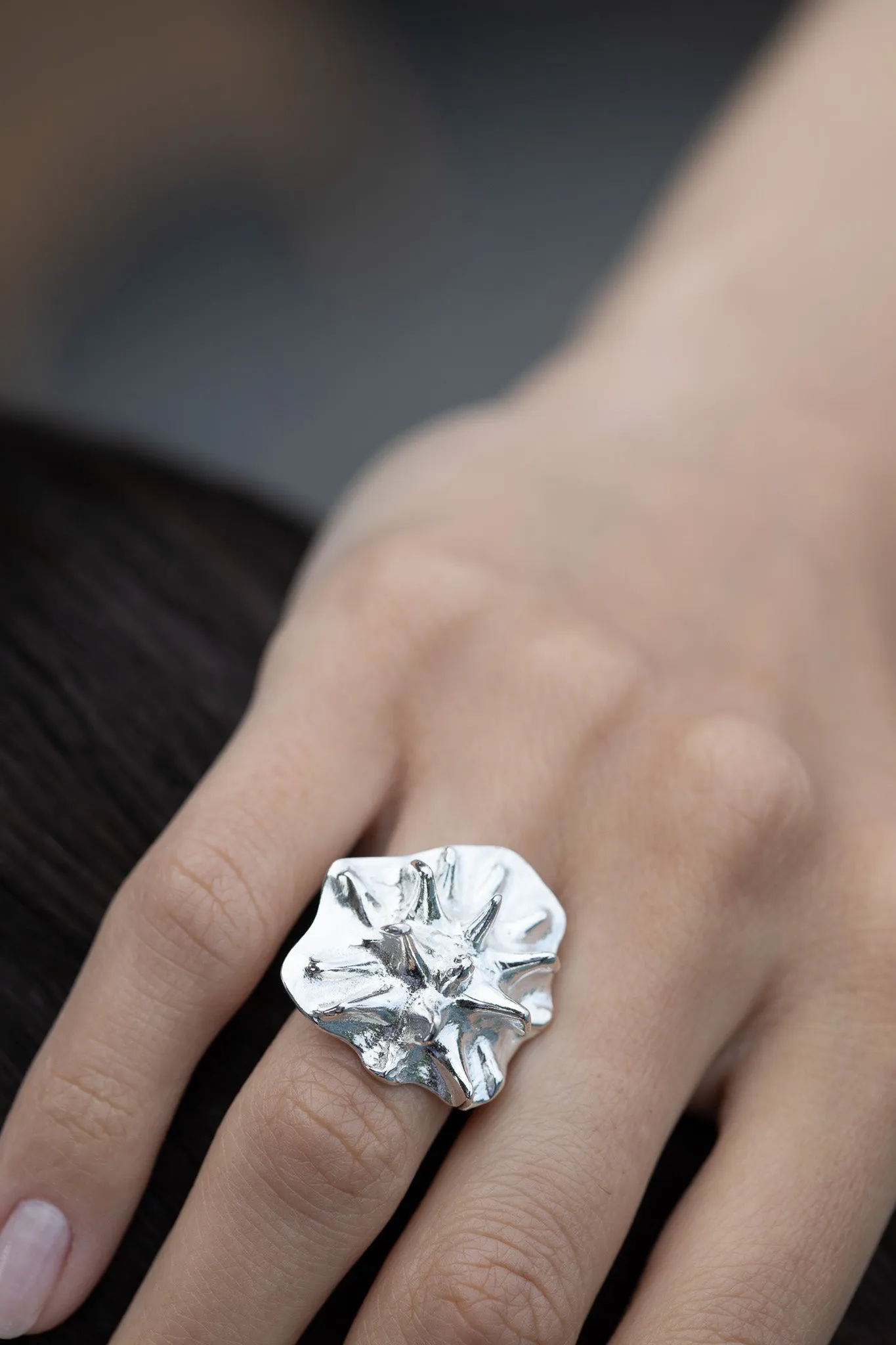 Sea Urchin Ring in Sterling Silver sold by YSSO product image thumbnail 3