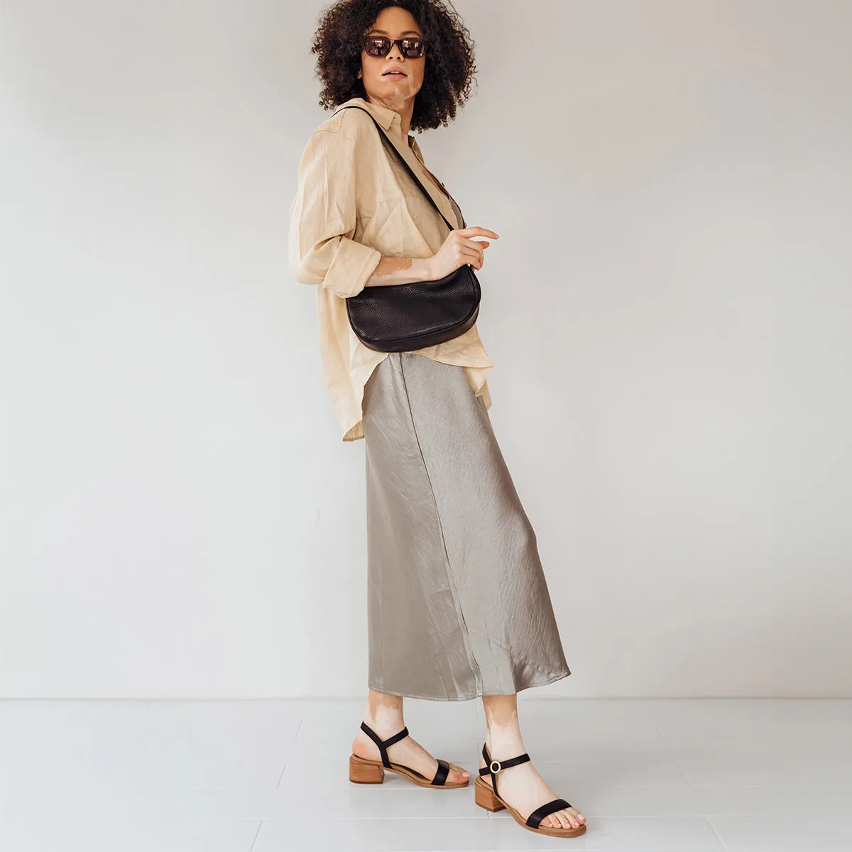 The Social Heeled Sandal Black Micro Pebble sold by Poppy Barley product image thumbnail 4