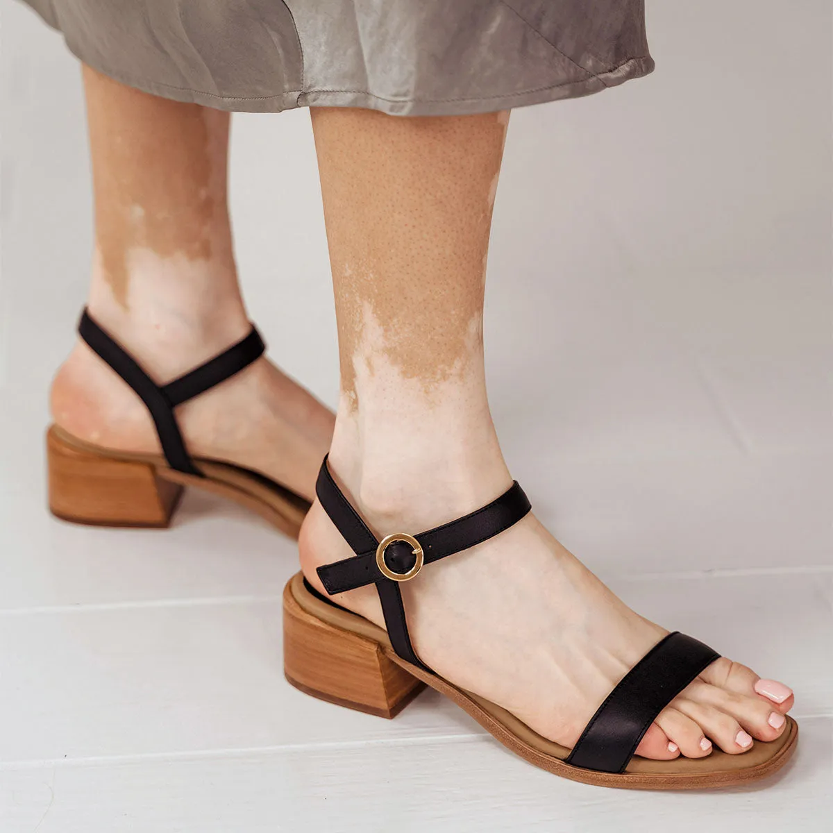 The Social Heeled Sandal Black Micro Pebble sold by Poppy Barley product image thumbnail 2
