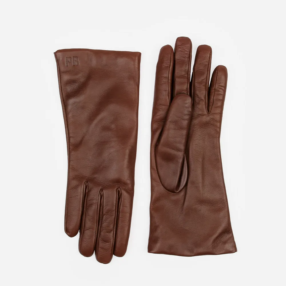 The Sleek Leather Glove Chestnut sold by Poppy Barley