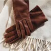 The Sleek Leather Glove Chestnut sold by Poppy Barley