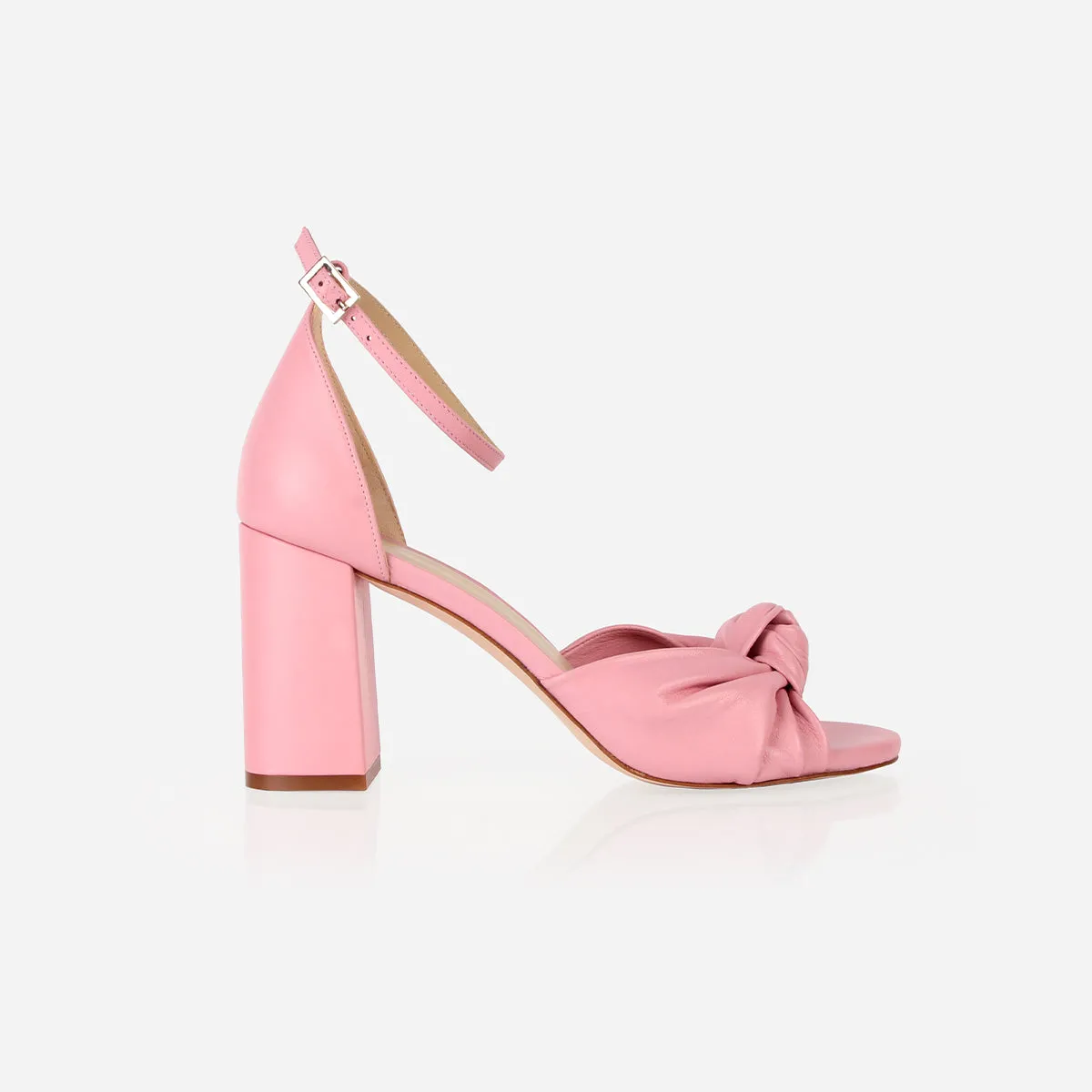 The Esther Heeled Sandal Fraîche Rose sold by Poppy Barley