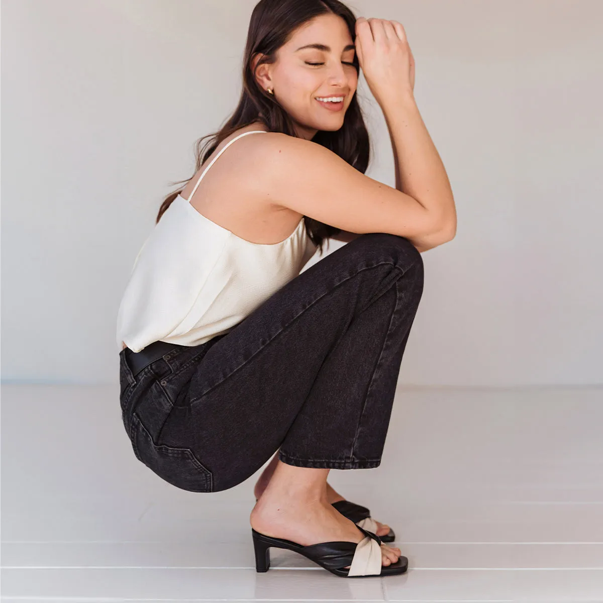 The Margot Heeled Sandal Black and White sold by Poppy Barley product image thumbnail 4