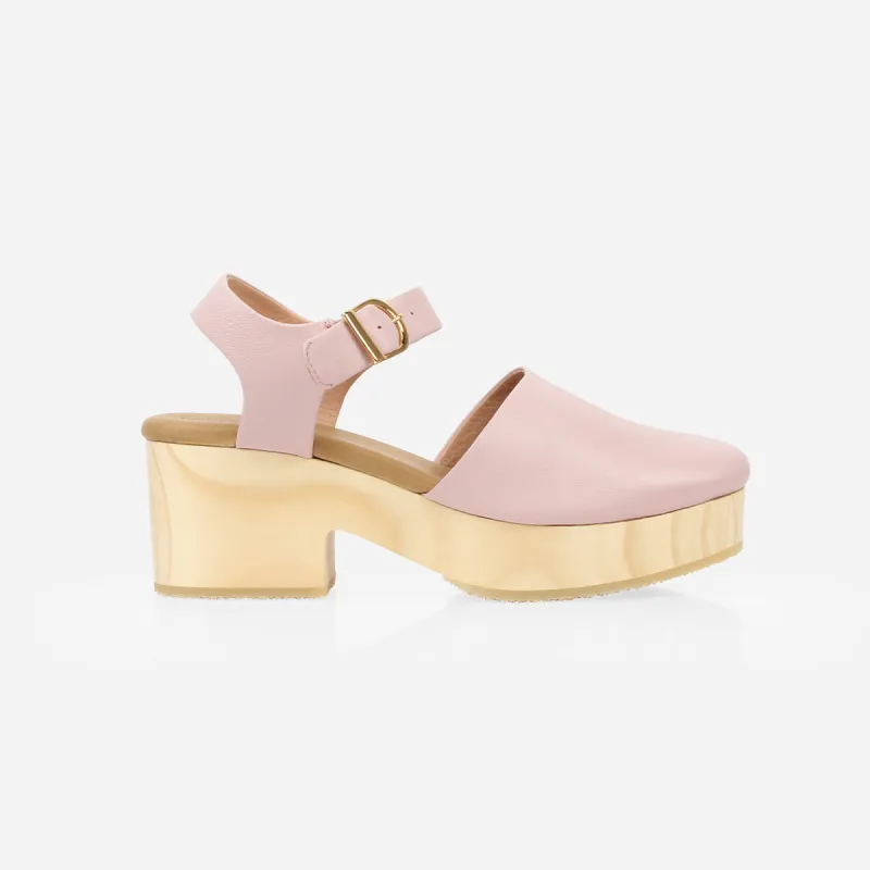 The East Coast Clog Chalk Pink sold by Poppy Barley