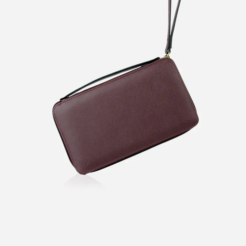 The My Whole Life Wallet Aubergine Micro Pebble sold by Poppy Barley