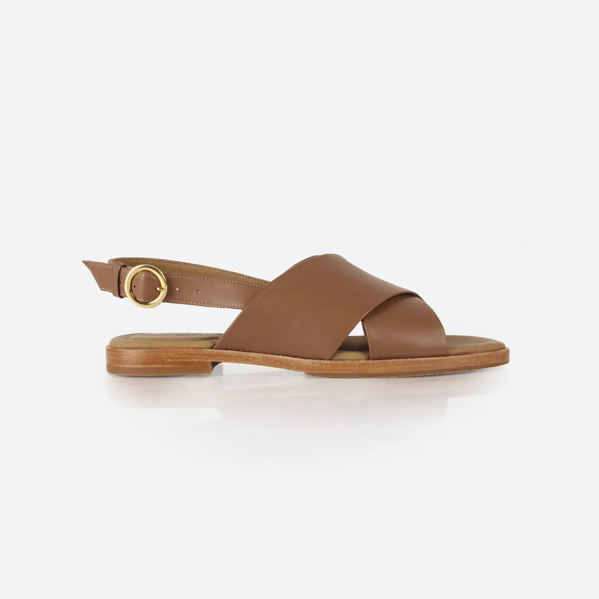 The Cross Town Sandal Praline sold by Poppy Barley