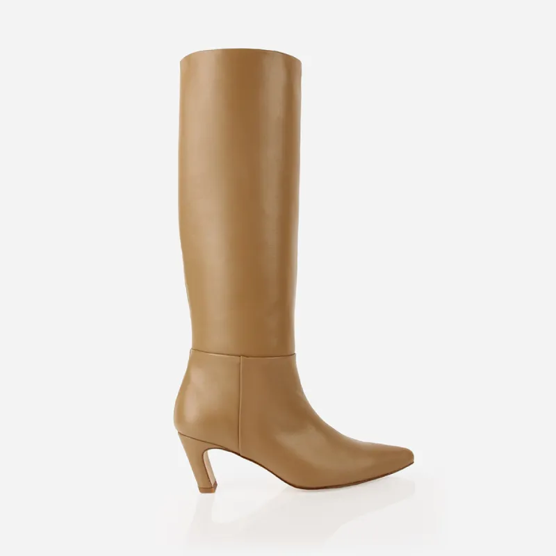 The Toujours Tall Boot Dune sold by Poppy Barley