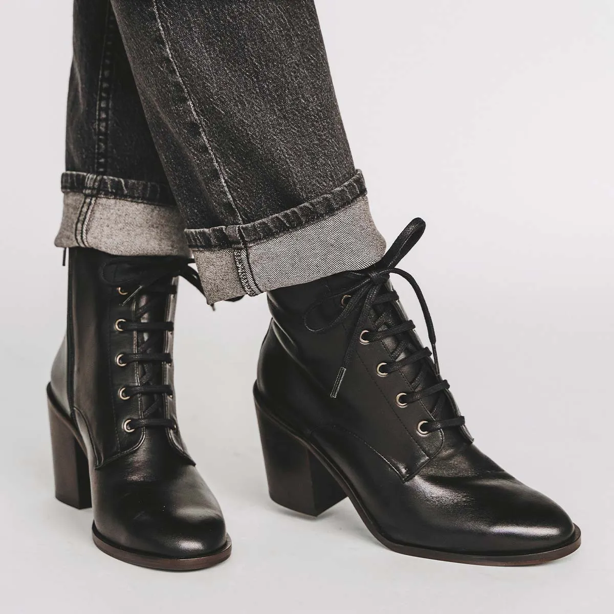 The High Street Lace-Up Boot Black sold by Poppy Barley product image thumbnail 2