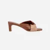 The Margot Heeled Sandal Pecan and Fauna sold by Poppy Barley