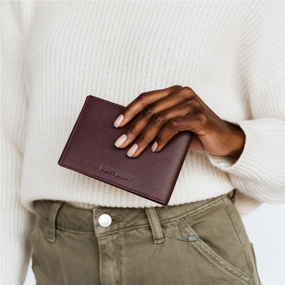 The Slim Passport Holder Aubergine sold by Poppy Barley product image thumbnail 2