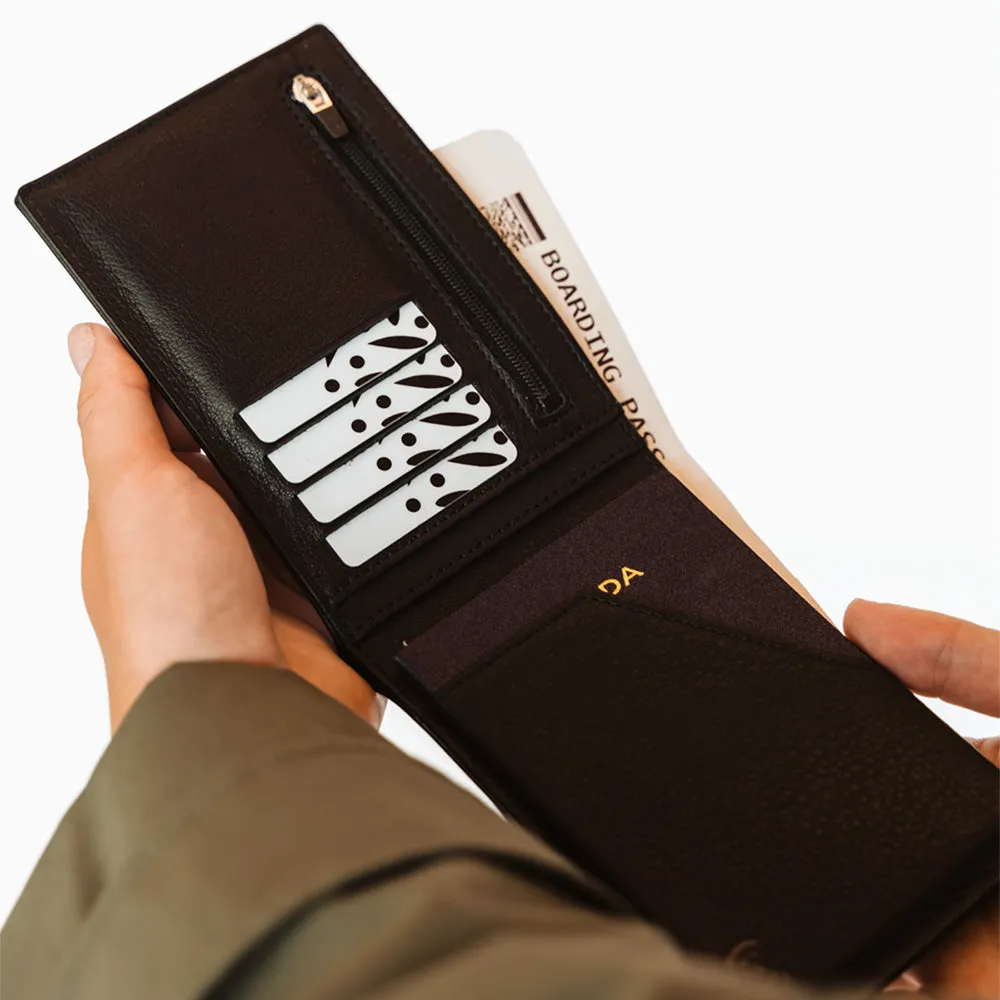 The Slim Passport Holder Aubergine sold by Poppy Barley product image thumbnail 4