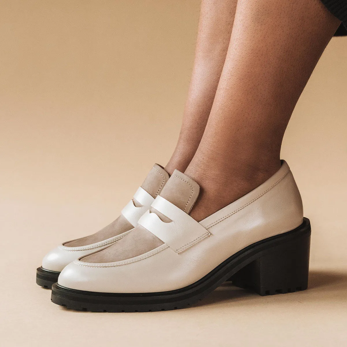 The Verona Heeled Loafer Oatmeal sold by Poppy Barley product image thumbnail 2