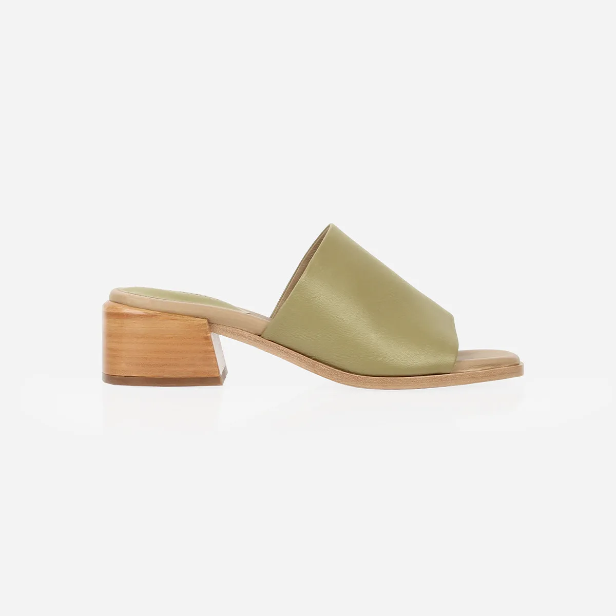 The Spritz Heeled Sandal Matcha sold by Poppy Barley