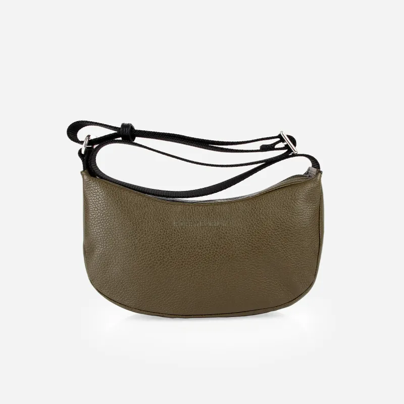 The Slouchy Crossbody Bag Olive Drab Pebble sold by Poppy Barley