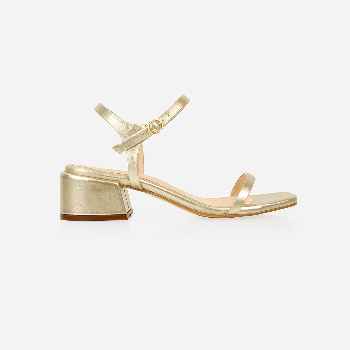 The Lindsay Heeled Sandal Champagne sold by Poppy Barley
