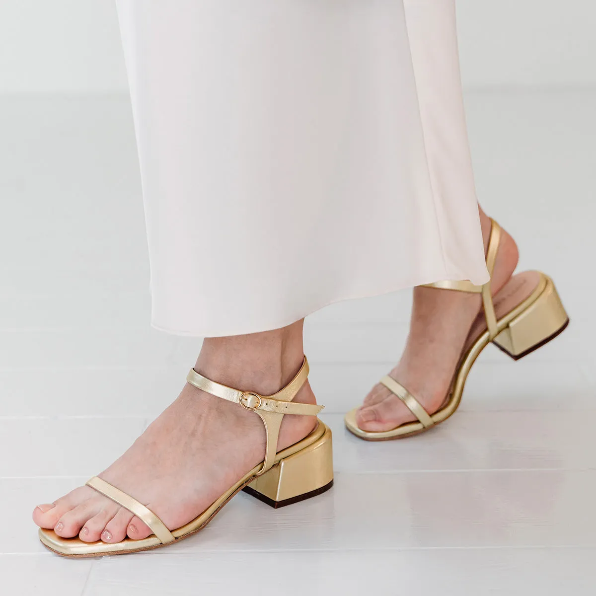 The Lindsay Heeled Sandal Champagne sold by Poppy Barley product image thumbnail 4
