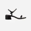 The Lindsay Heeled Sandal Black sold by Poppy Barley