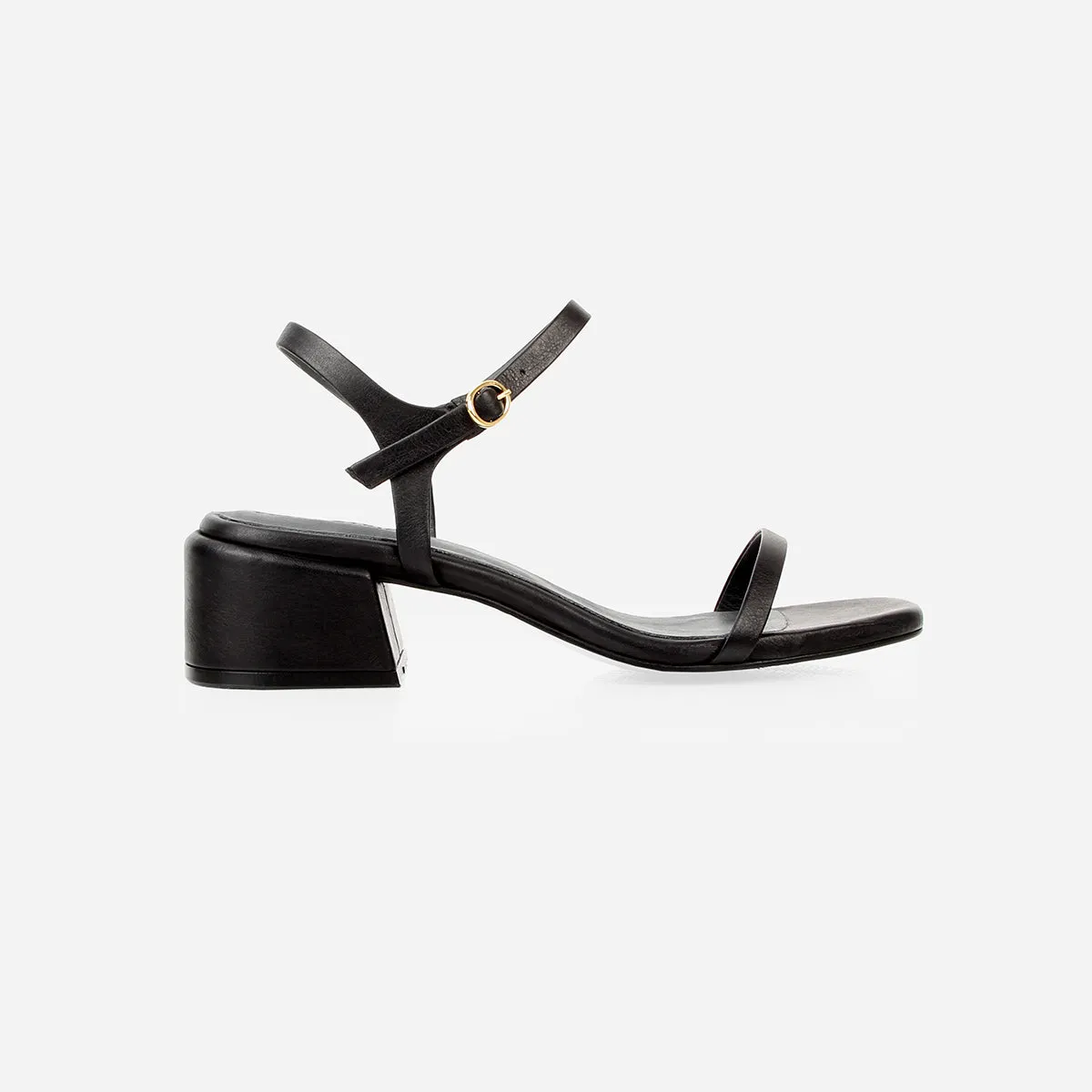 The Lindsay Heeled Sandal Black sold by Poppy Barley