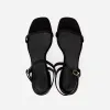 The Lindsay Heeled Sandal Black sold by Poppy Barley